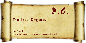 Musics Orgona névjegykártya